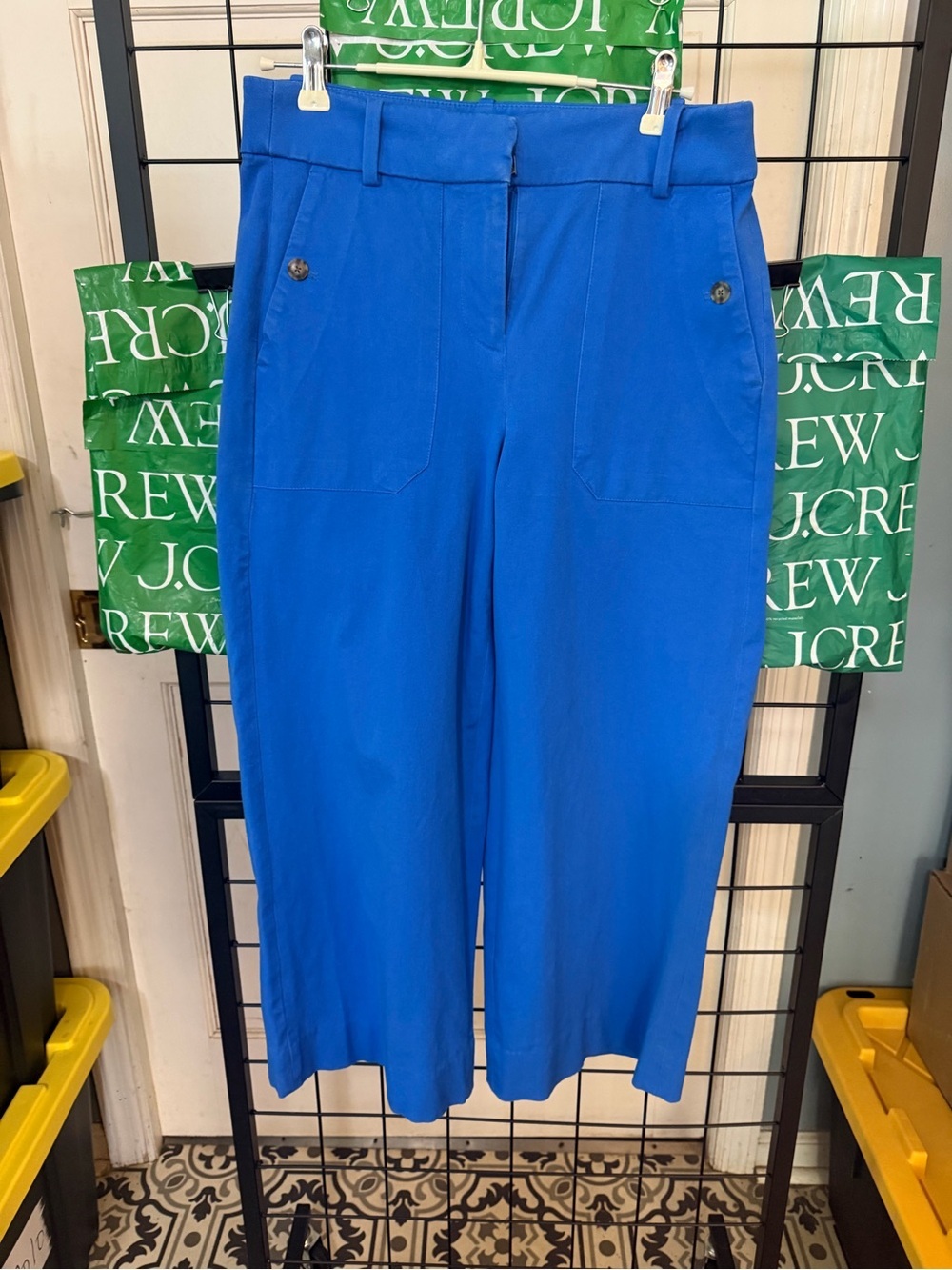 J. Crew Royal Blue Cropped Wide-Leg Pants